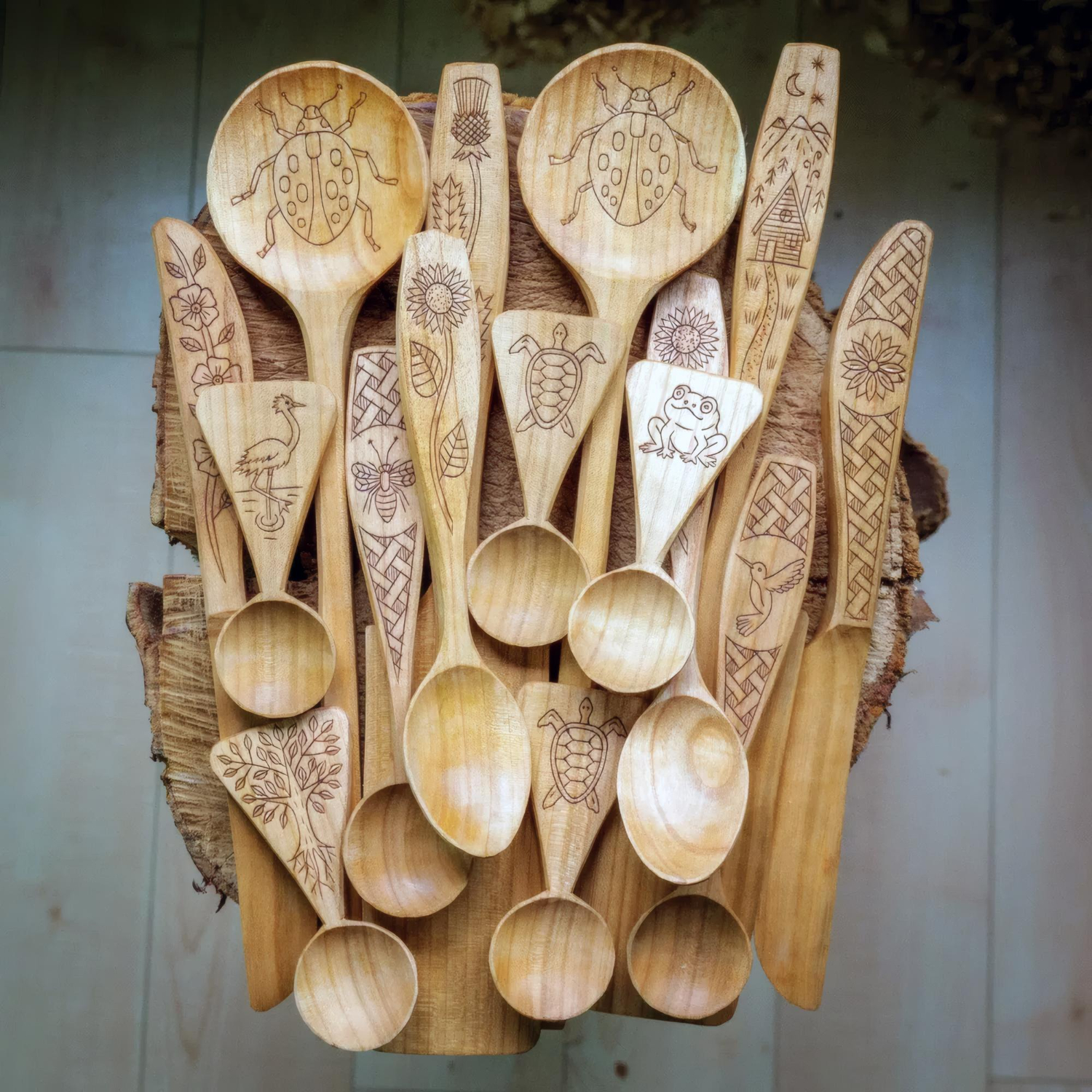 5668 Wood-Burned Utensils - Image 1